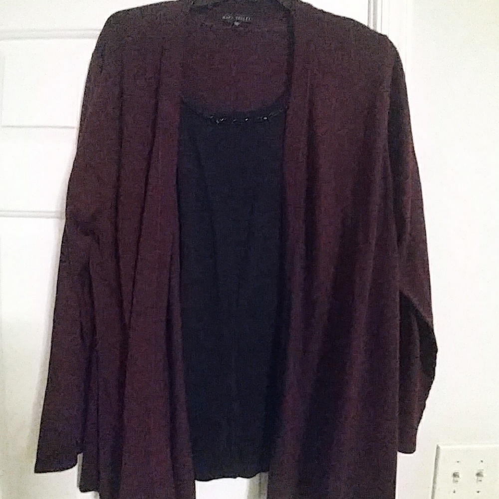Never worn! Dark wine and black sweater